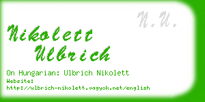 nikolett ulbrich business card